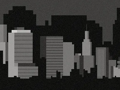 Ossada . Illustration Details 8bit background city dirty film grain greyscale illustration noise noisy pixel pixelart shadesofgrey skyline ui urban webdesign