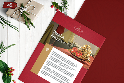Christmas Eve Brochure for Grand Royal Hotel brochure christmas christmas flyer elegant hotel red