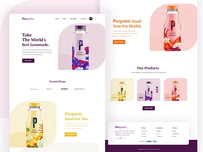 Product Landing Page branding color colorful creative dribbbble landing page landing page concept minimal porganic product product landing page psd design psd template template typography ui ux design ui ux uiux designer website