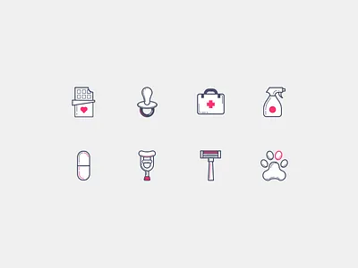 Drugstore Icons app art doodle flat icons illustration pictogram ui ux vector