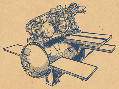 Air Compressor Table 2d air compressor digital painting drawing illustration ipad pro machine machinery mechanical procreate