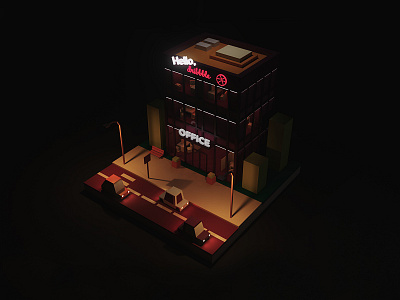 Hello, Dribbble! 3d aftereffect art autodeskmaya illustration lowpoly redshift3d