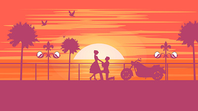 Rat Painting Illustration - Sunset ai illustration ui