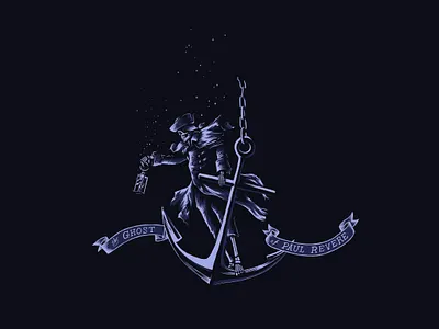 It's a Long Way Down anchor deep digital art illustration lettering nautical ocean paul revere sea skeleton