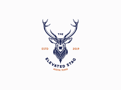 Vintage logo for "The Elevated stag" animal logo branding buck deer deer logo design graphic design logo logodesign logoinspiration logos retro stag textured vector vintage vintage logo