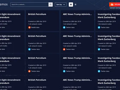 Cosmos homepage - tile idea dark grid homepage loading menu tile tiles toggle webapp