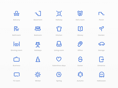 Icon set for a SmartHome Application design icons icons pack iconset line mobile ui smarthome typography user interface vector