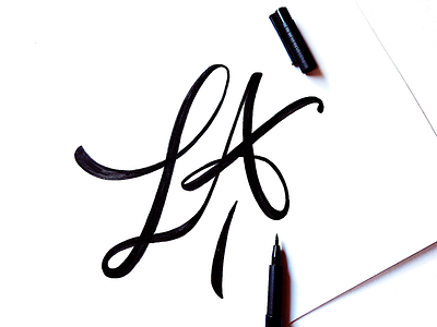 LA brand identity branding calligraphy custom flow graphicdesign handtype handwritten idea lettering letters logo logo design logodesigner logos logotype losangeles process script sketch