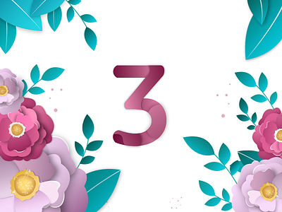 Dribbble-Invites 3 invites dribbble invites flower illustration leaf ui ux vector