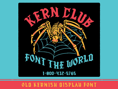 Old Kernish font blackletter font hand drawn illustration old english typography