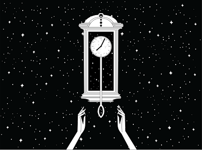 Swing // Inktober Day 9 abstract clock galaxy hands illustration pendulum space stars strange swing time timeless twilight zone wonderful