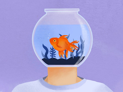 Mindless fishbowl goldfish illustration inktober inktober2019 mindless procreate