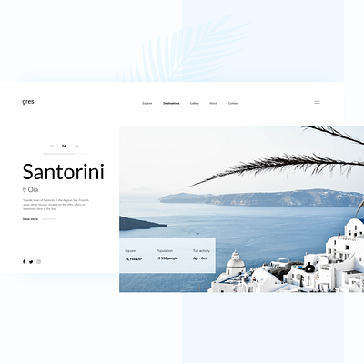 Santorini resort concept design flat minimalism ui web
