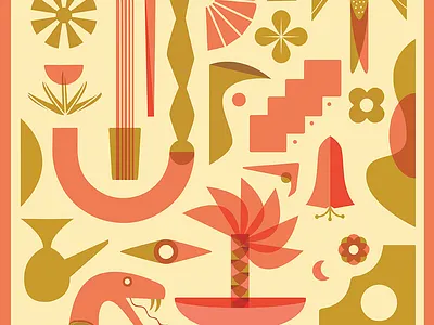 Whippoorwill Shapes bird desert design flowers illustration photoshop plants shapes southwestern sun trees