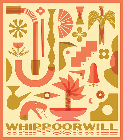 Whippoorwill Shapes bird desert design flowers illustration photoshop plants shapes southwestern sun trees