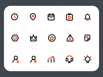 星芒-线性图标展示 design flat icon illustration vector website 星