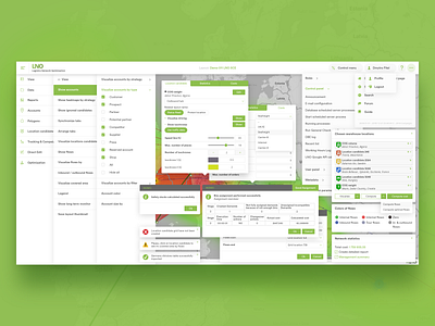 Logistics Network Optimization - UI Elements cloud cloud computing cloud platform design digital product elements header logistics mega menu menu optimization panels product design software supply chain ui ui design ux web