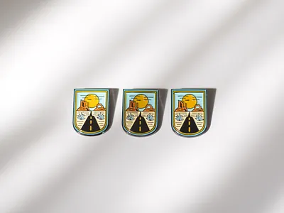 Custom Soft Enamel Pins badge brand identity branding desert enamel pin lapel pin road soft enamel sun utah