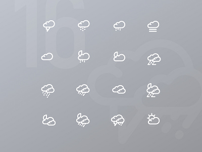 Weather Icon Set android animation app cloud cracow design forecast gradient home icon interaction ios minimal motion poland smart ui ux vector weather