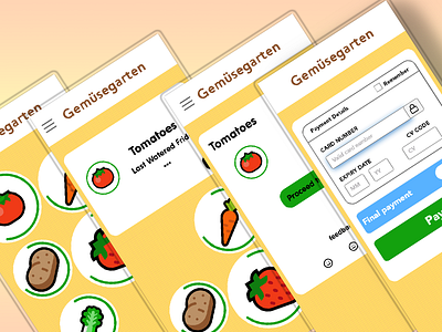 Gemüsegarten or vegetable garden . app design illustration ui ux app design ui