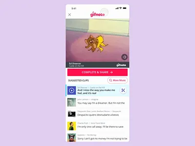 Animation: Incorporate Lyrics animation designer ios ios app principle sketch ux