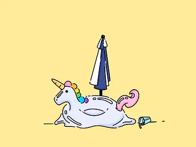 End of Summer app applepencil design fall floaty illustration ipad pool procreate summer unicorn