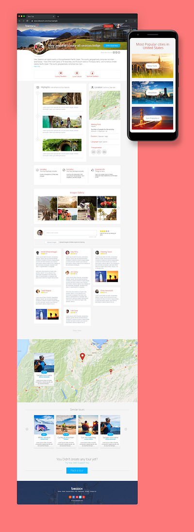 Tour details page (designed in 2012) design ui ux web