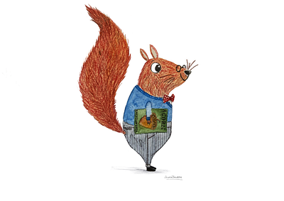 Professor Squirrel animal aquarell art artwork children childrens book childrensbook color cute designer drawing fall forest illustration illustration art illustrator paint pencil squirrel waterpaint