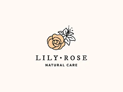 Lily Rose Natural Care cosmetics graphic design illustration logo natural skincare type