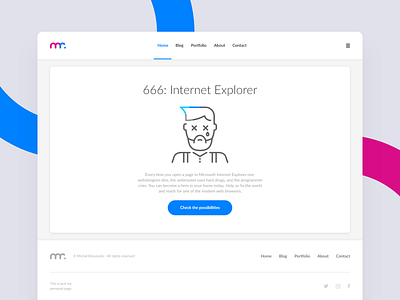 Error 666: IE error error page personal project ui