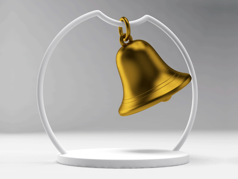 Ring 3d animation bell brass cinema 4d motion