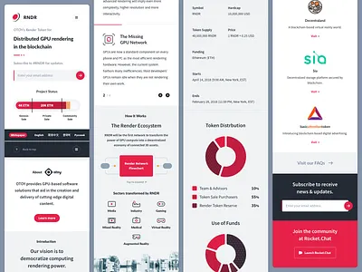 Render Token • Landing for mobile capital charts crypto cryptocurrency dataviz fintech iconography infographic landing page mobile responsive token ui visualizations