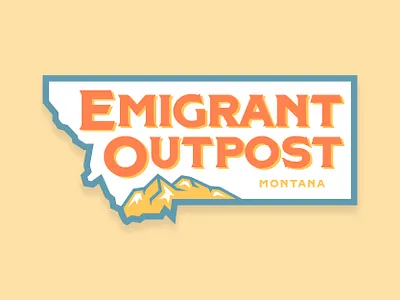 Emigrant Outpost Sticker arizona badge bold design graphic design illustration logo typography vector