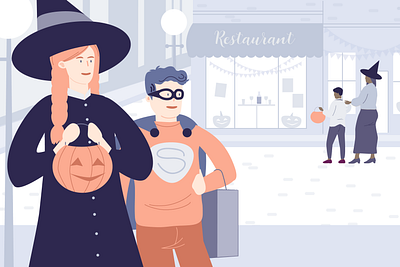 Halloween Blog banner art artwork blog banner character character design costume halloween halloween design illustration illustrator spooky spot illustration trick or treat vector artwork website