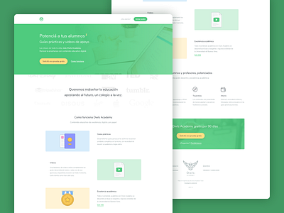 Owls Academy • Landing branding design e learning education education app illustration illustrations landing page typography ui