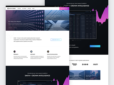 Smith + Crown • Research, Advisory, Education advisory branding capital crypto cryptocurrency dataviz design fintech homepage landing landing page ui