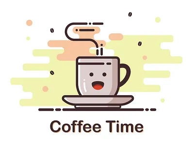 CoffeeTime café coffe time coffee coffee bean coffee cup cup illustration vector