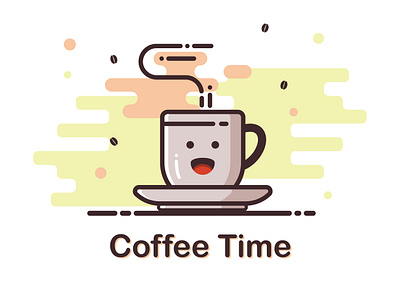 CoffeeTime café coffe time coffee coffee bean coffee cup cup illustration vector