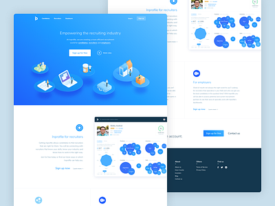 Inprofile • Landing brand branding design clean creative hero hr icon iconography illustraion landing landing page recruiting