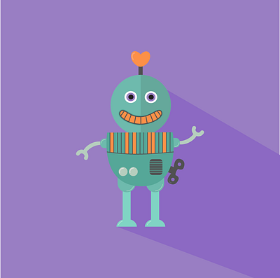 Weekly Warm-Up - Robot cartoon character design digital art digital illustration flat icon illustration illustrator minimal robot vector