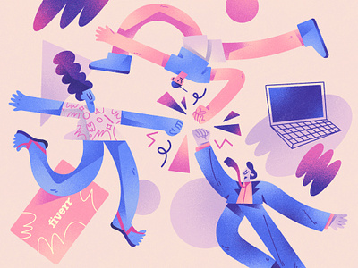 Illustration for Fiverr character character design color composition design dribbble illustration shapes