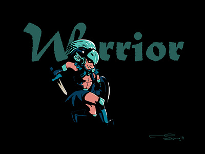 warrior 01 character characterdesign digitalart game art hero image illustration art illustrator minimal typogaphy warrior