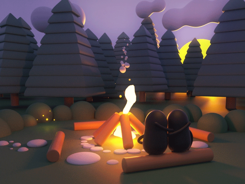 Mental Health Awareness Week 3d 3d art after effects animation c4d character cinema 4d clouds design discord fire illustration mograph octane physical sun trees woods