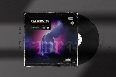 Vinyl Record Photoshop Mockup 12inch album design dj free isolated lp mixtape mockup old peeled photoshop png psd record scratched template used vinyl