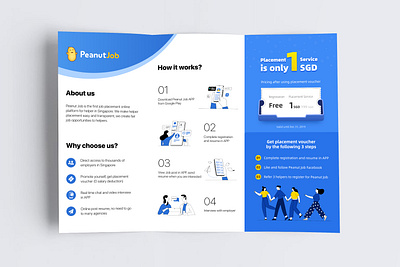 Trifold Brochure branding illustration leaflets sale ui