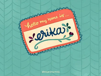 hello hand lettering illustration introduction lettering name tag procreate