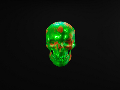 skull vol 4 3d 3d art 3d artist 3dsmax artist artwork blender glow graphic green neon red redesign skull