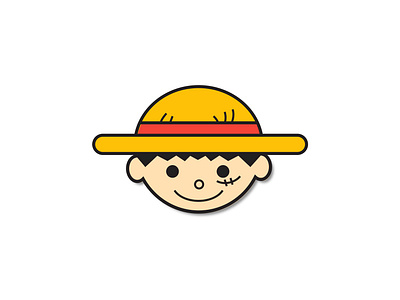 Monkey D. Luffy cartoon illustration logo vector