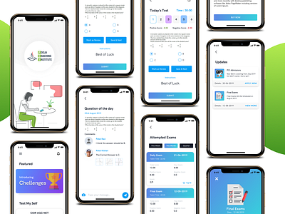 Online Courses app app design app ui appui coaching courses design e learning education exams learning online courses practice tests ui
