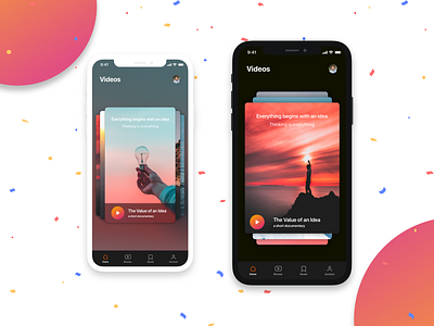 Carousel Ideas app app design app ui appui dark theme dashboard design home horizontal ios iphone app ui vertical videos